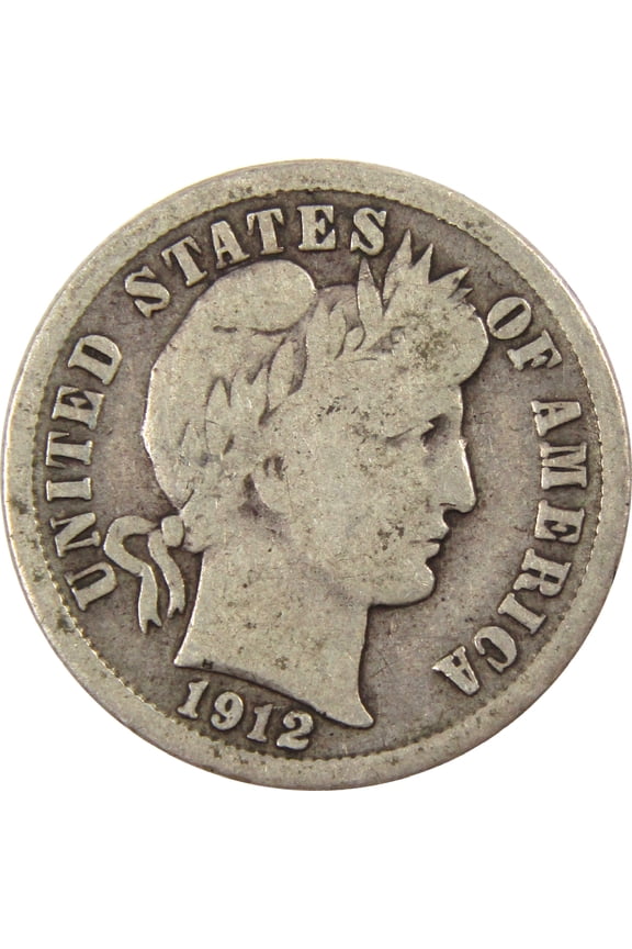 1912 D Barber Dime VG Very Good Silver 10c Coin