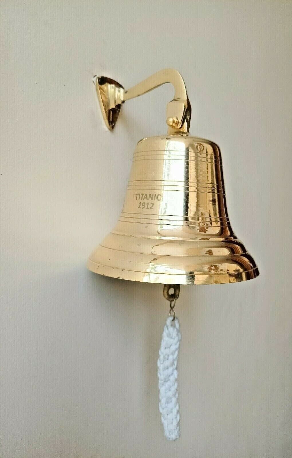 1912 Titanic Brass Ship Bell Wall Mount Home Decor Door Bell Christmas Gift