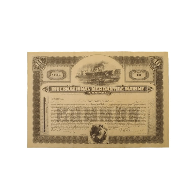 Titanic Stock Certificate White Star Line Nautical Decor Home Office Wall Art Titanic Stock Certificate White Star Line Nautical Decor Home Office Wall Art