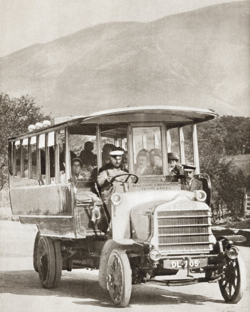 A 1913 Southdown Motor Service Daimler Charabanc From The Story Of 25 Eventful Years In Pictures Published 1935 Canvas Art - Ken Welsh Design Pics (26 x 34)