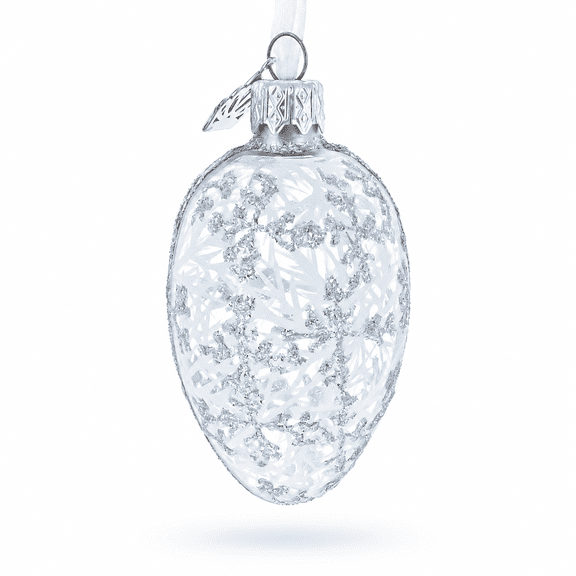 1913 Winter Mini Glass Egg Ornament 2.9 Inches
