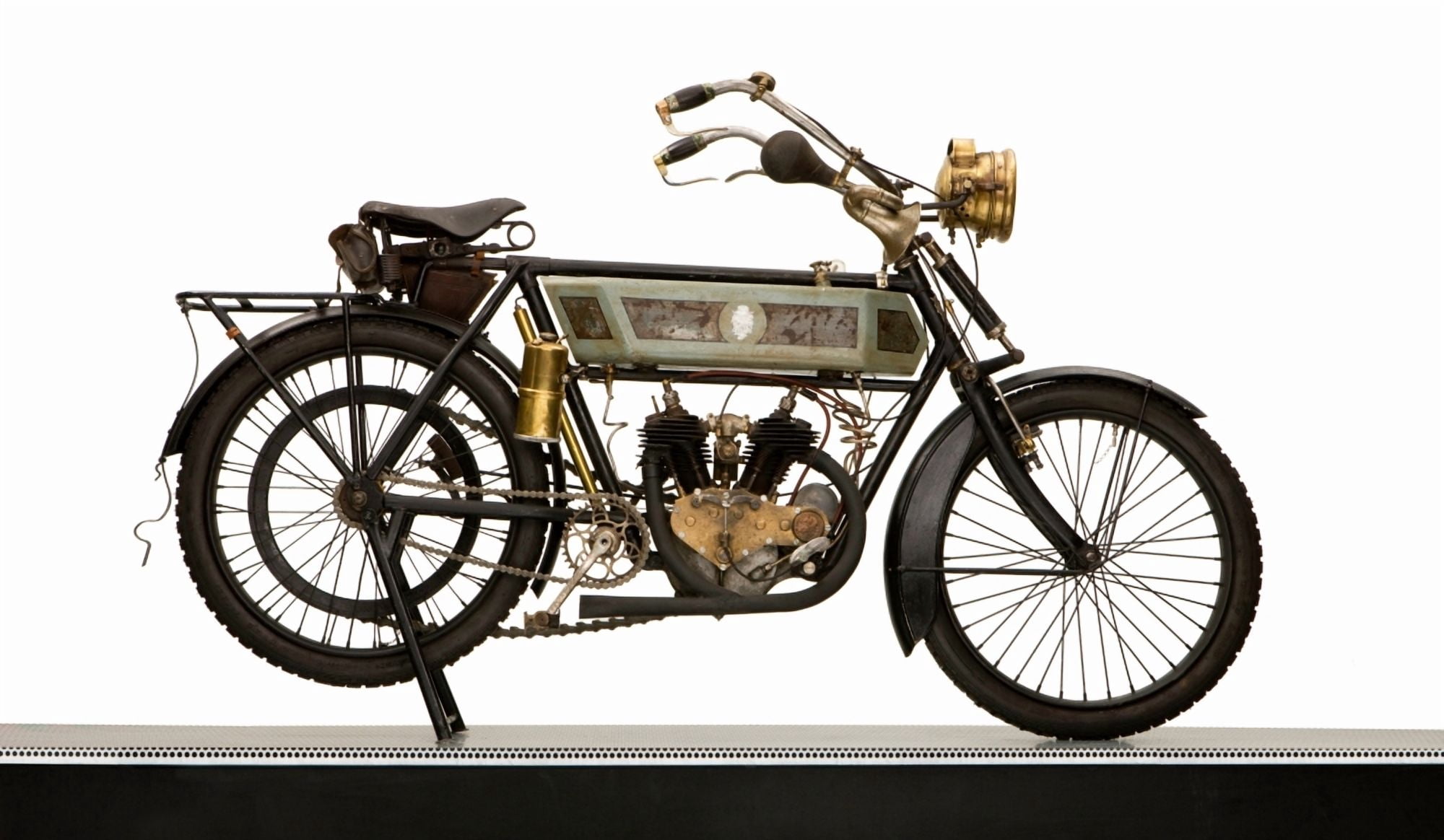 1914 Alcyon motorcycle 350cc Ferriere sur Jouge France Canvas Art - Panoramic Images (24 x 40)