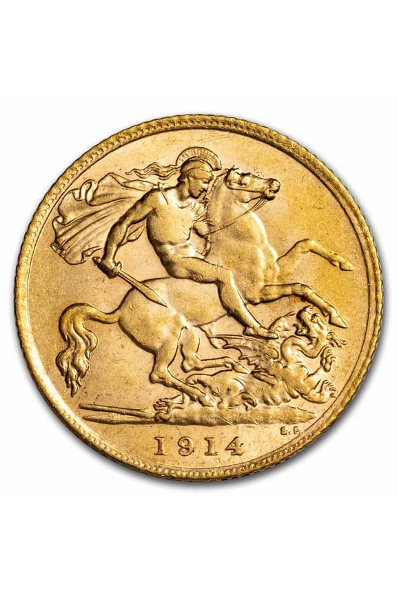 1914 Great Britain Gold 1/2 Sovereign George V BU