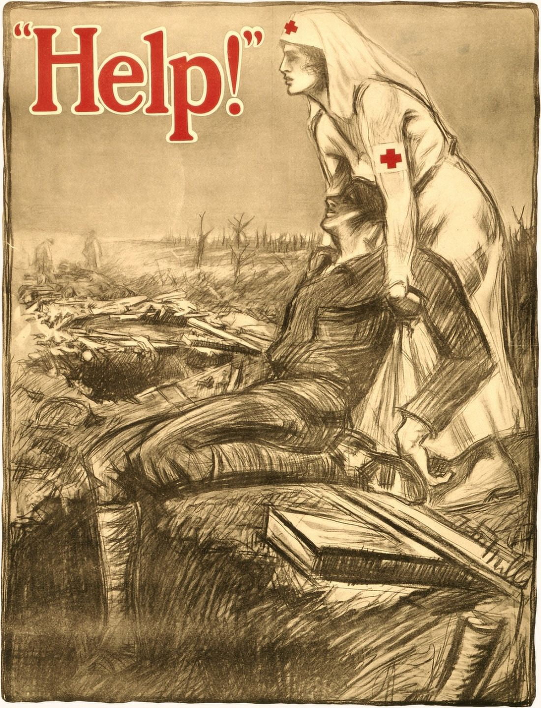 1914 Red Cross Nurse Recruiting Canvas Art - (24 x 36)