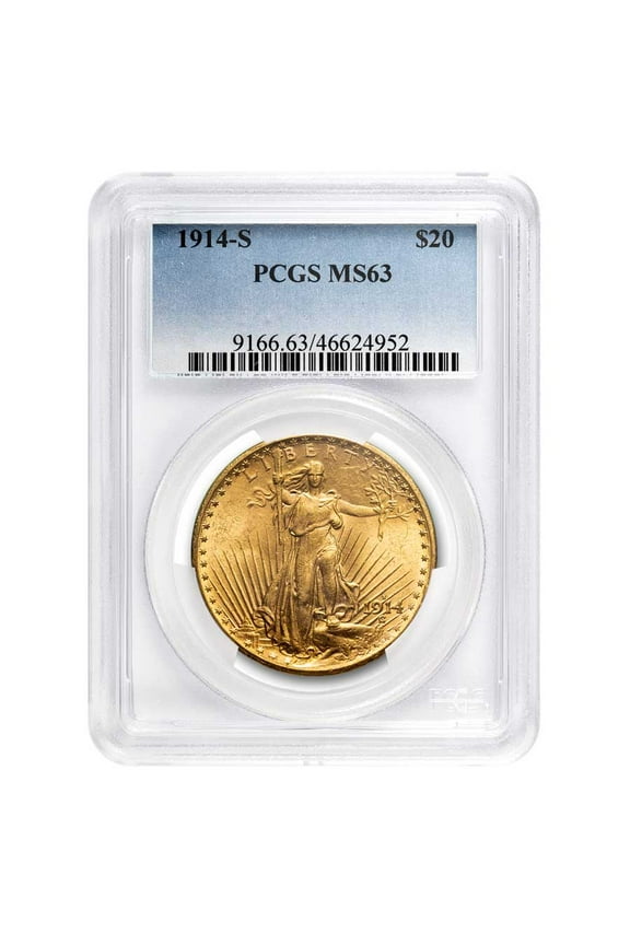 1914-S $20 St Gaudens Gold Double Eagle MS-63 PCGS