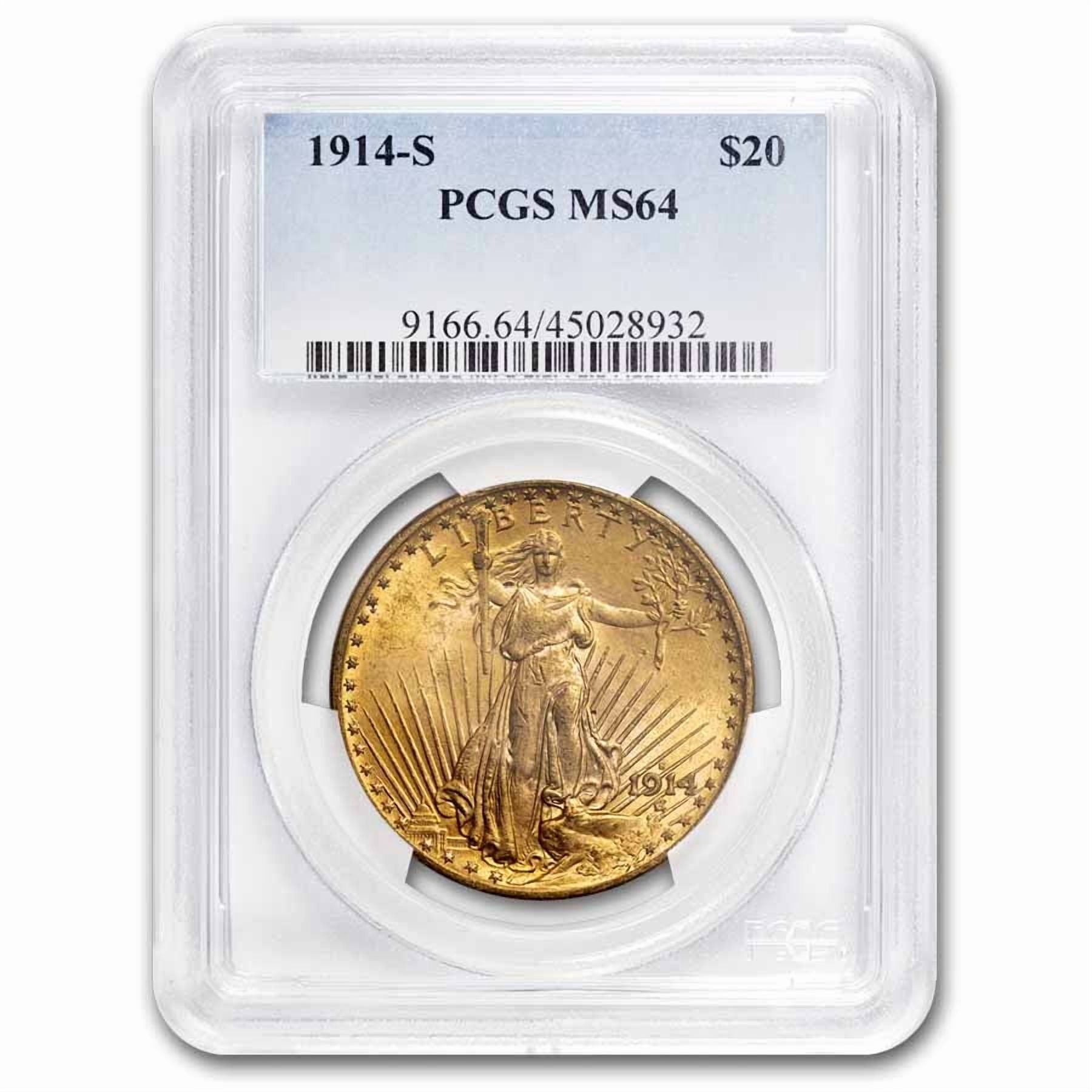 1914-S $20 St Gaudens Gold Double Eagle MS-64 PCGS