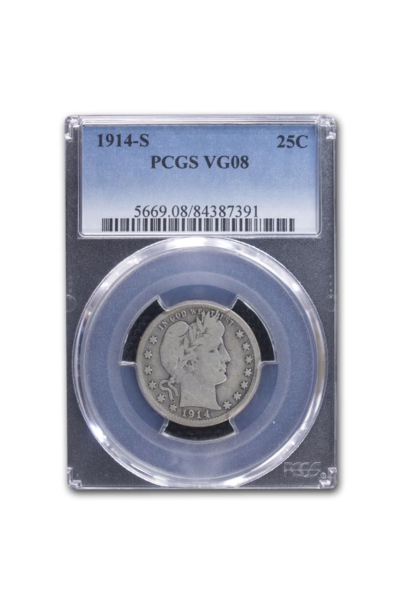 1914-S Barber Quarter VG-8 PCGS