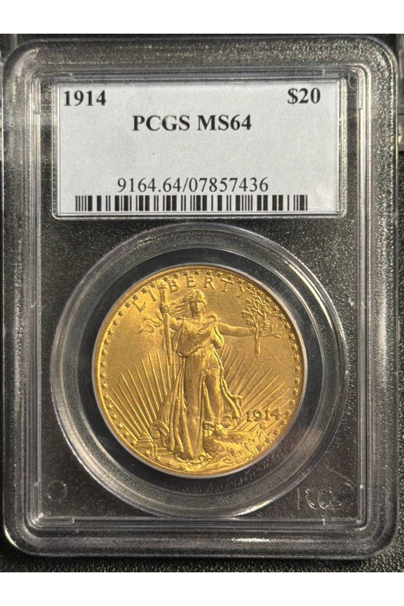 1914 Saint Gaudens Double Eagle PCGS MS-64