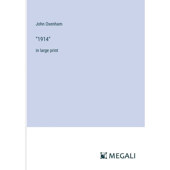 "1914": in large print, (Paperback)
