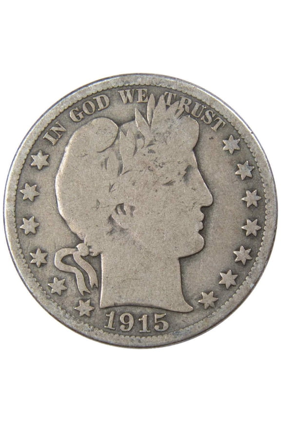 1915 D Barber Half Dollar G Good 90% Silver 50c US Type Coin Collectible