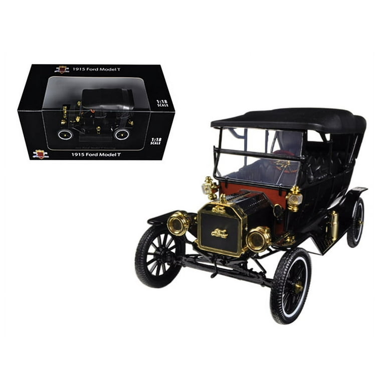 1915 Ford Model T Touring Soft Top Black 1/18 Diecast Car Model by