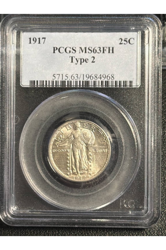 1917 Quarter Dollars Standing Liberty Quarter PCGS MS-63 FH Type 2