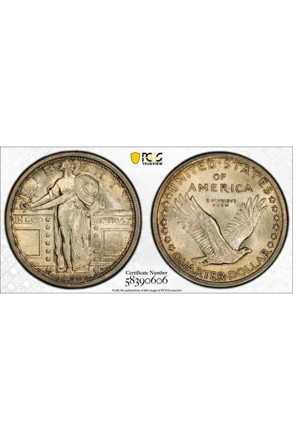 1917 Quarter Dollars Standing Liberty Quarter PCGS MS-64 FH Type 1