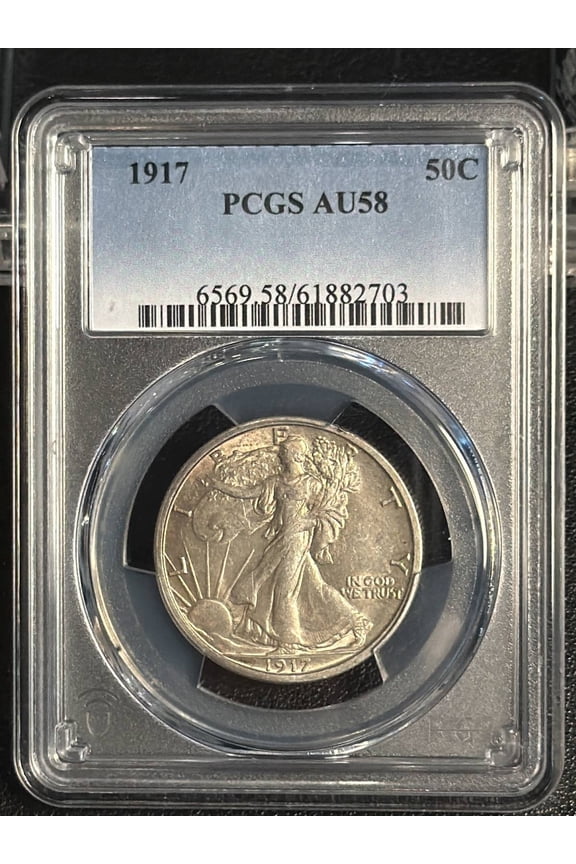 1917 Walking Liberty Half Dollar PCGS AU-58