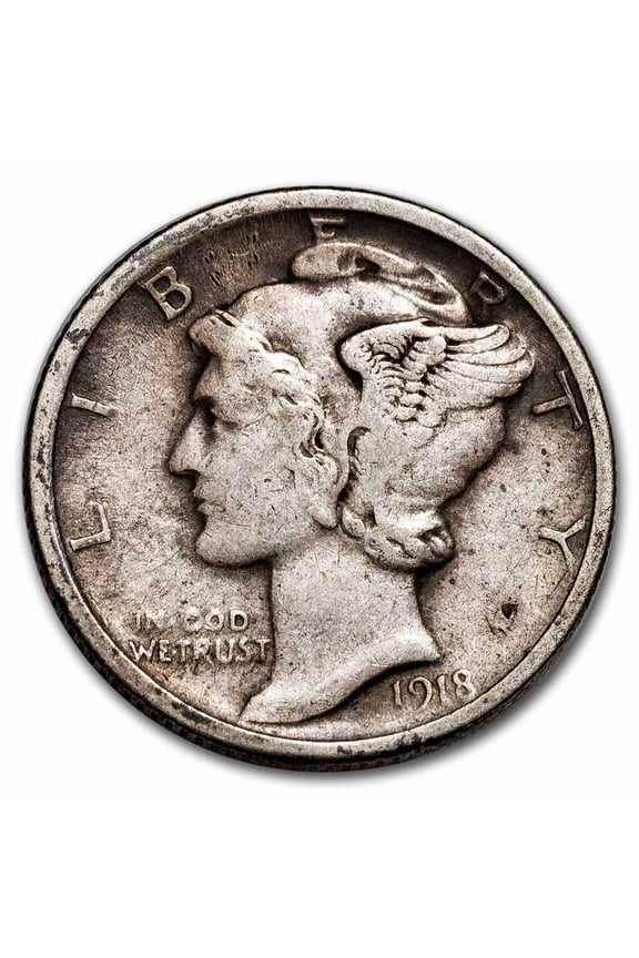 1918-D Mercury Dime VF