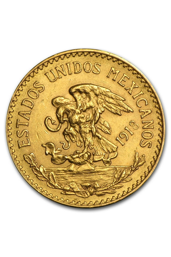1918 Mexico Gold 20 Pesos AU