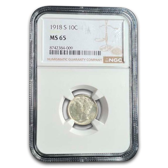 1918-S Mercury Dime MS-65 NGC