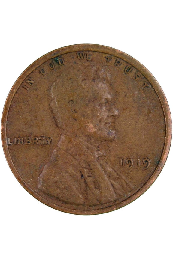 1919 Lincoln Wheat Cent VF Very Fine Bronze Penny 1c Coin Collectible
