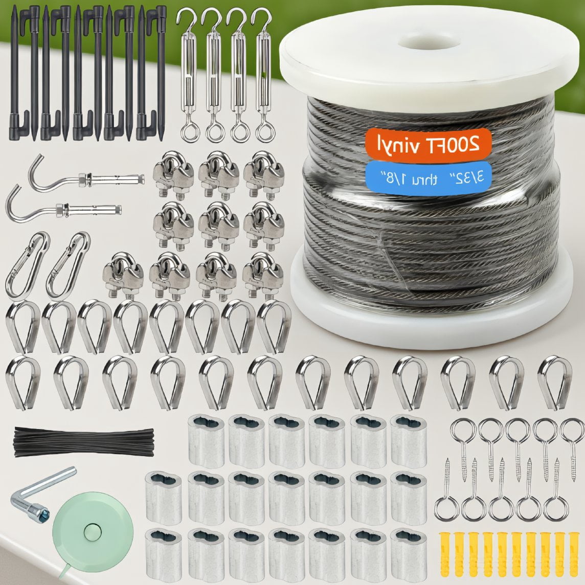 Wire Rope Vinyl 191PCS 1/8