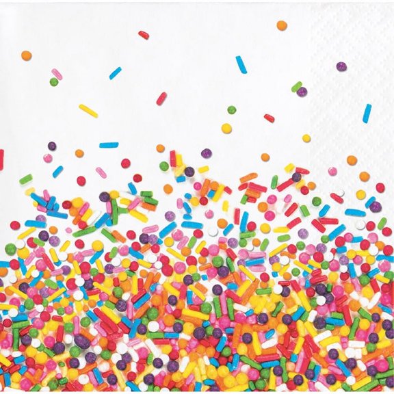 192/Case Bulk Confetti Sprinkles Beverage Napkins