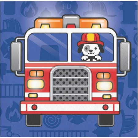 192 Count Bulk Pack Fire Truck Beverage Napkins