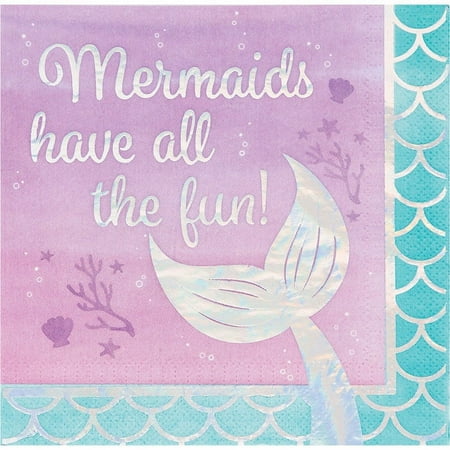 192 Count Bulk Pack Iridescent Mermaid All The Fun Luncheon Napkins