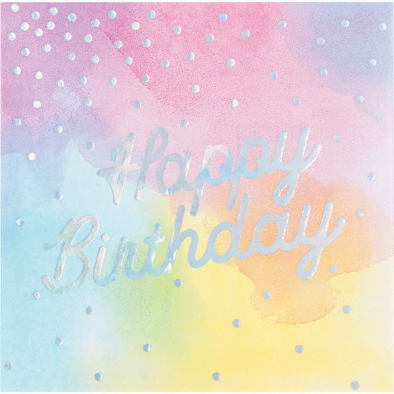 192/Case Bulk Iridescent Party Happy Birthday Luncheon Napkins