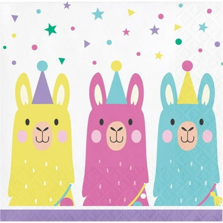 192 Count Bulk Pack Llama Party Beverage Napkins