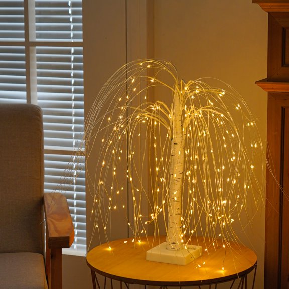 192 LED Warm White Willow Bonsai Tree Lamp USB/Battery Dual Power Desk Decor Night Light