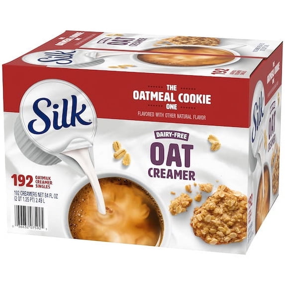 Silk Oat Creamer, Oatmeal Cookie, Dairy Free, Gluten Free, 192 Creamer Singles