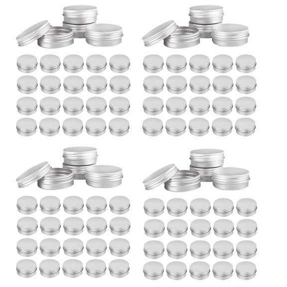 192 Pcs 1 Oz Tins Silver Aluminum Tins Cans Screw Top Round Aluminum Tins Cans with Screw Lid Screw Lid Containers,192 x Screw Lid Aluminum Tins Cans,silver