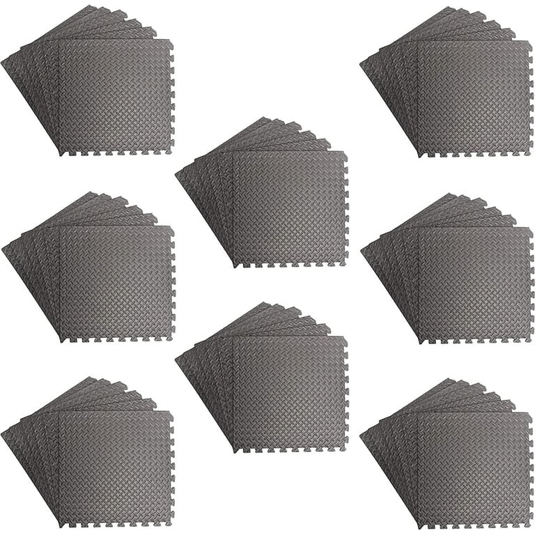 ブルックリンワークス FABRIC FOAM MAT 192 Sq Ft, 48 Thick Foam Tiles Exercise Mat - Gym Equipment