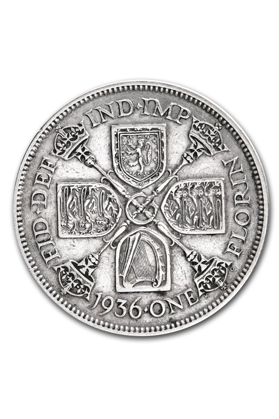 1920-1927 Great Britain Silver Florin George V Avg Circ
