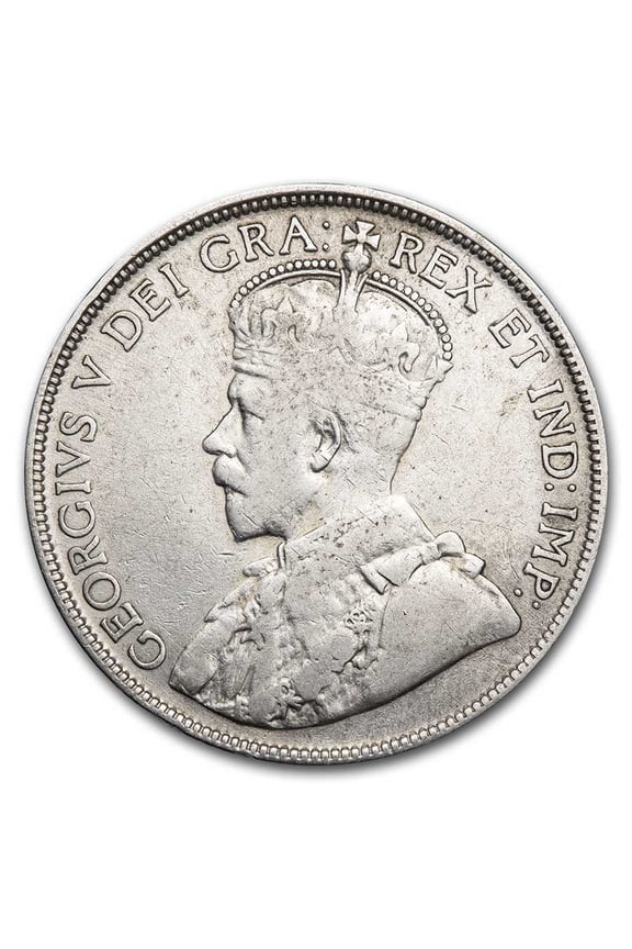 1920-1936 Canada Silver 50 Cents George V Avg Circ