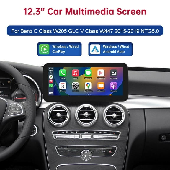 1920*720 Linux Multimedia 12.3 Inch Screen Wireless CarPlay Android Auto for Mercedes-Benz C Class W205 GLC V Class W447 2015-2018 NTG5.0