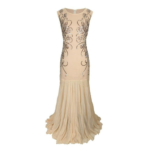 1920 Flapper Wedding Dress 1920S Maxi Dress Sparkle Beaded Maxi Mermaid Evening Party Dress