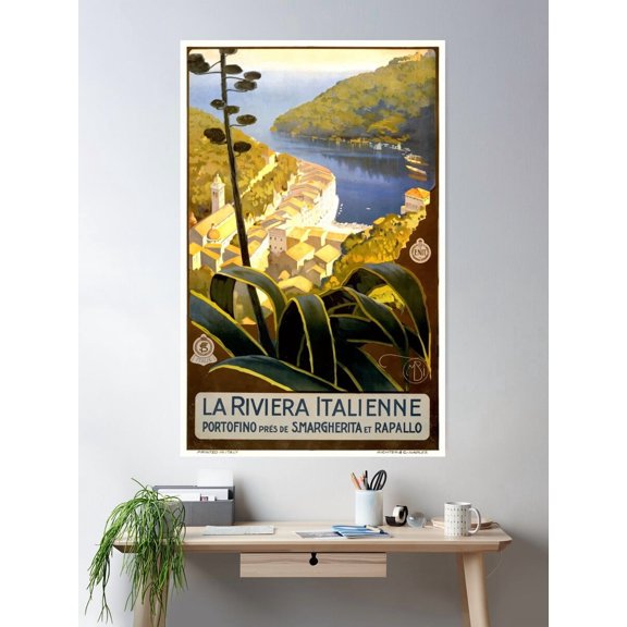 1920 Italian Riviera Travel Poster Wall Art Modern Wall Decor For Living Room Bedroom Art