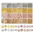 thumbnail image 1 of 1920 PCS Gold Spacer Beads Set, Assorted Round for Bracelet Jewelry Making(Gold, Silver, Rose Gold, Gold),1920 x beads(There are 24 grids with 80 pieces in each grid), 1 of 7