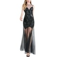 thumbnail image 1 of 1920'S Gatsby Flapper Themed Gala Charity Glamour Ball Party Dress Casino Night Black, 1 of 6