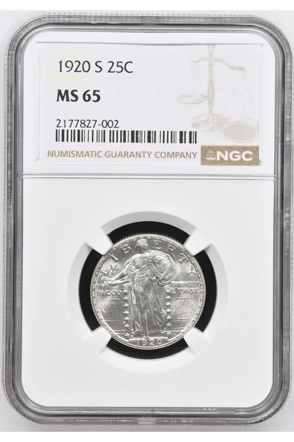1920 S Quarter Dollars Standing Liberty Quarter NGC MS-65