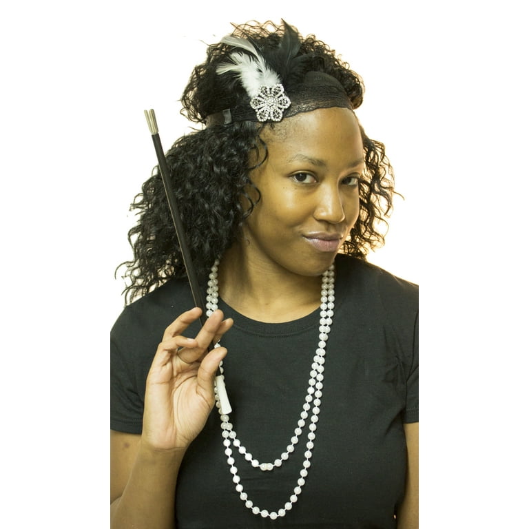 1920 s Flapper Instant Dress Up Kit Includes Headband Cigarette Holder and Necklace Walmart