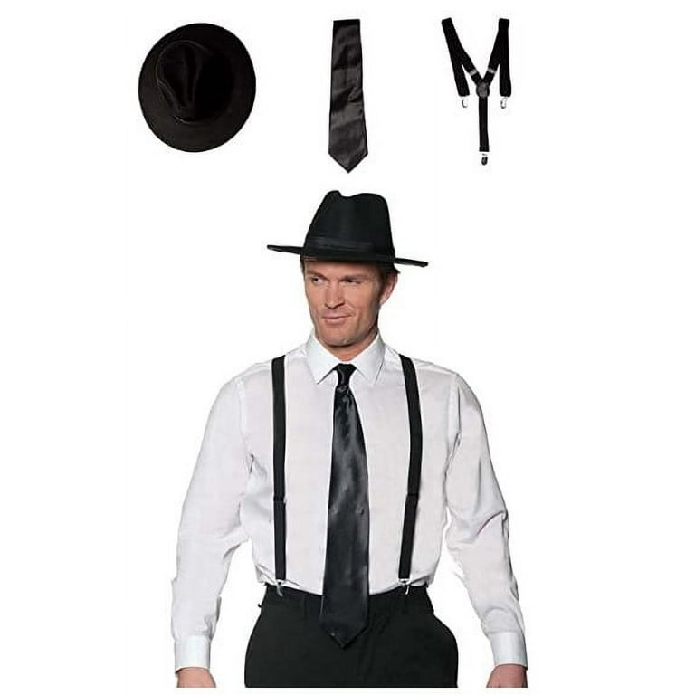 1920's Gangster 3-Piece Set - Black - Costume Accessories - Adult Teen