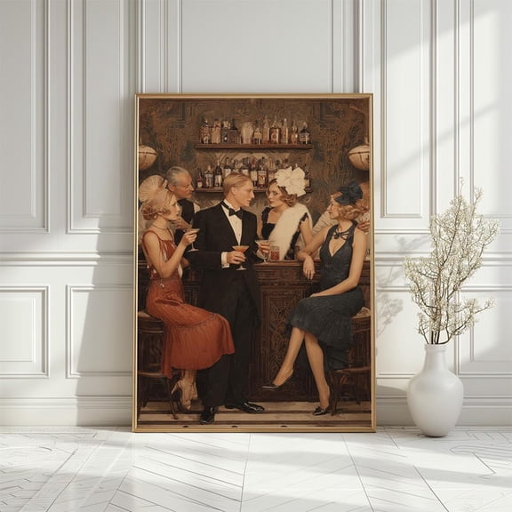 1920's Speakeasy Art Poster, Vintage Jazz Age Bar Poster, Size 8x12 UNFFRAMED F03.1.7l1799