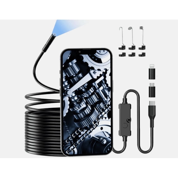 1920P HD Endoscope Camera with Light  16.4FT Borescope Inspection Camera with 8 LED Lights, Waterproof Snake Camera for Automotive, Plumbing & Home Inspection