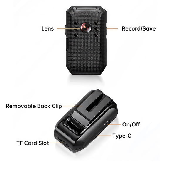 1920P HD Sports Action Camera with Night Vision, 5H Battery & Motion Detection, Compact Clip-On Design for Cycling Training Indoor Outdoor, Supports 256GB TF Card