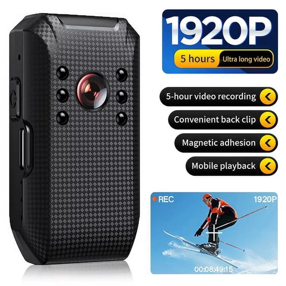 1920P HD Sports Action Camera with Night Vision, Motion Detection, 5H Battery, Clip-On Design for Cycling & Training, Supports 256GB TF Card (Card Not Included)