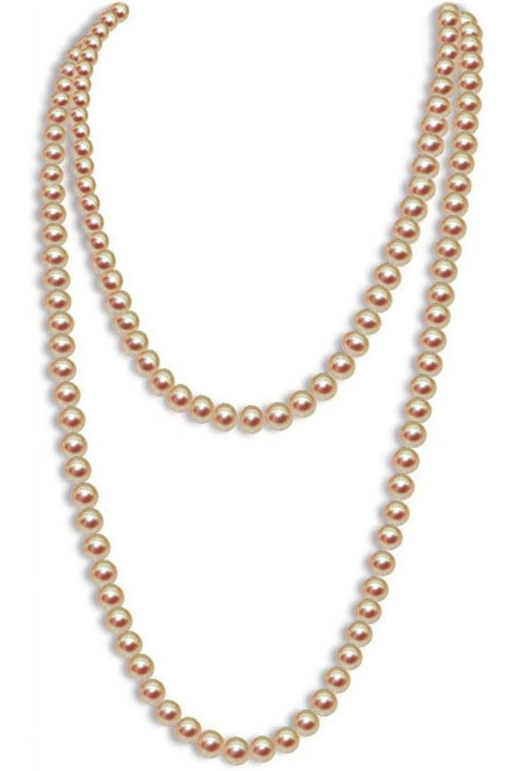 1920S Flapper Faux Pearls Long Beaded Necklace, Gatsby Ballgown Cosplay Necklace, Old School Vintage Layered Pearls Necklace For Women Prom Jewelry[o4641]