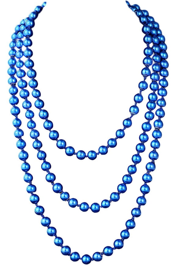 1920S Flapper Faux Pearls Long Beaded Necklace, Gatsby Ballgown Cosplay Necklace, Old School Vintage Layered Pearls Necklace For Women Prom Jewelry[o4648]