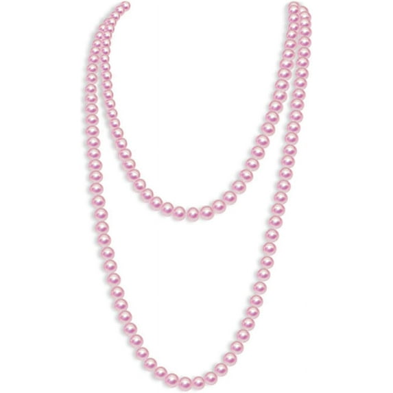 1920S Flapper Faux Pearls Long Beaded Necklace, Gatsby Ballgown Cosplay Necklace, Old School Vintage Layered Pearls Necklace For Women Prom Jewelry[o4649]