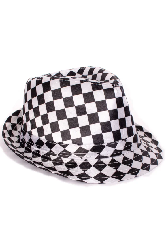 1920S Gangster Mob Boss Costume Checkered Halloween Polyester Fedora, For Men...